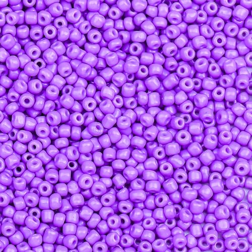 5000pcs Glass Seed Beads, 3mm 8/0 Small Individual Color Seed Beads Mini Pony Bulk for DIY Bracelet Necklaces Wrist Jewelry Making, Light Purple - color: Light Purple