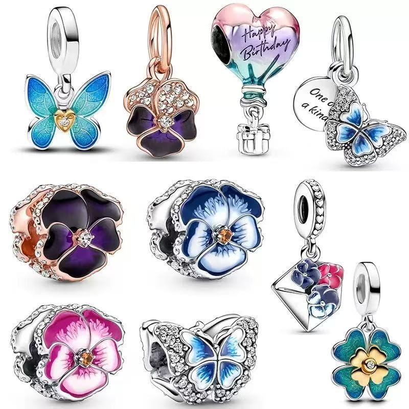 10 Pack Silver Charms,CZ Pendant Charms for Bracelets and Necklaces, DIY Jewelry Accessories,Jewelry Charm Set for Women Wife Gift.Birthday Gift - style: set25