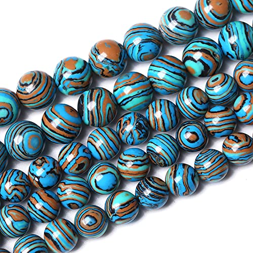 180PCS 4mm Blue Malachite Stone Beads Round Loose Gemstone Beads for Jewelry Making DIY Bracelet Necklace 32" 2 Strand,Energy Stone Healing Power - color: Blue Malachite, size: 4mm(2 strands)