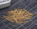 Shapenty 200PCS Mini Metal Wire Eyepins Beading Small Open Eye Head Pins Needles Bulk for DIY Craft Bead Earring Pendant Necklace Bracelet Jewelry Charm Finding Making (28mm/1.1Inch, Gold) - color: Gold, size: 28 mm