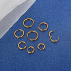 316L Surgical Stainless Steel Small Hoop Earrings 8mm 10mm 12mm 14mm Hypoallergenic Huggie Hoop Earrings Helix Lobes Hinged Sleeper Earrings Cartilage Piercings - color: F: Gold (Diameter 8mm/10mm/12mm/14mm),4 Pairs