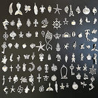 CHuangQi 100pcs Bulk Lots Jewelry Making Charms, Mixed Smooth Metal Charms, Pendants Bracelet Necklace Jewelry Making and DIY Craft Accessories - color: Silver_200