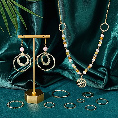 40Pcs 10 Styles Golden Linking Rings Alloy Circle Charms Round Hollow Connectors Metal Twist Ring Charms for DIY Necklace Bracelet Dangle Earring Jewelry Making Crafts - color: Golden