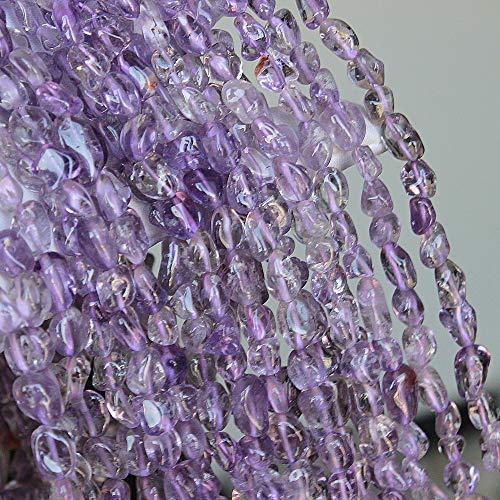 MJDCB Natural Irregular Shape Stone Beads 6-8mm Lilac Amethyst Gemstone Energy Crystal for Jewelry Making Bracelet Necklace - color: Lilac Amethyst