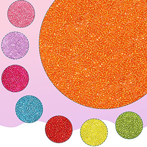 Size 3 mm 8/0 Glass Seed Beads, 5100 Pcs Small Mini Spacer Loose Pony Beads for Jewelry Making and DIY Crafts (Light Blue) - color: Light Blue, size: Medium