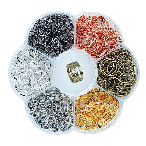 YAKA 300Pcs 14mm1Box 6 Colors Open Jump Ring,Ring Jewelry Keychain for Jewelry Making Accessories,1Pcc Jump Ring Open/Close Tool and 1Pcs Clear Box(0.55"/14mm) - size: 0.55"