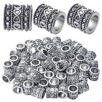 BronaGrand 60pcs Antique Silver Rondelle Spacer Beads, Tibetan Alloy, 8mm Diameter x 8mm Thickness x 5.5mm Hole, Loose Beads for Jewelry DIY Bracelet Necklace Making and Crafting - color: Silver9