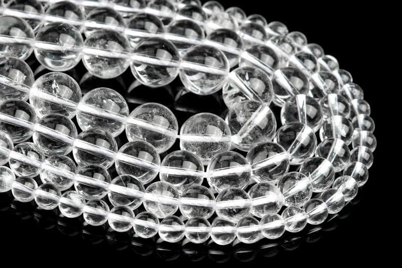 Zenkeeper 116 Pcs Clear Quartz Beads for Jewelry Making 6 MM Clear Quartz Gemstones Loose Stone Beads - color: Clear Quartz, size: 6MM, 116-120pcs