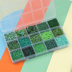 Mix 15 Color Glass Seed Tube Beads Glass Bugle Beads Loose Kit for Jewelry Making DIY Craft Beading (Mix 15 Color, Green) - color: Green