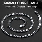 ChainsHouse Stainless Steel Mens Cuban Link Chain, Black/ 18K Gold Plated Miami Cuban Chain Necklace, 5mm/7mm/9mm/12mm/14mm Width, No Tarnish& Durable Hip Hop Mens Jewelry, 18"-30", Send Gift Box - color: a. 5mm width-steel, size: 30 inches