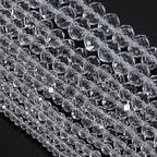 415pcs Rondelle Crystal Glass Beads 2mm 4mm 6mm 8mm Mixed Sizes, Faceted Briolette Spacer Czech Seed Loose Beads for DIY Jewelry Making (Transparent) - color: Transparent