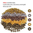 BronaGrand 500pcs Metal Daisy Spacer Beads 5mm for DIY Jewelry Making (5 Colors) - color: 5 Colors
