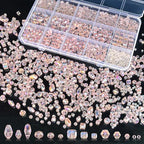 1500 Pcs Crystal Glass Beads for Jewelry Making – 12 Styles Bicone, Rondelle, Cube, Teardrop & 3mm Spacer Beads, DIY Bracelet Necklace Earring Craft Kit with Organizer Box(Pink) - color: Pink