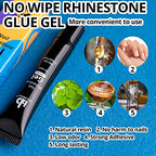 BELLEBOOST Nail Art Rhinestone Glue Gel&2 Boxes Flatback Gems Kit, 1 Tube of 15ml Rhinestone Gel Glue(UV/LED Needed)+Round Glass Crystal Clear Gemstones with Pickup Tools - color: A06-Clear+ Clear