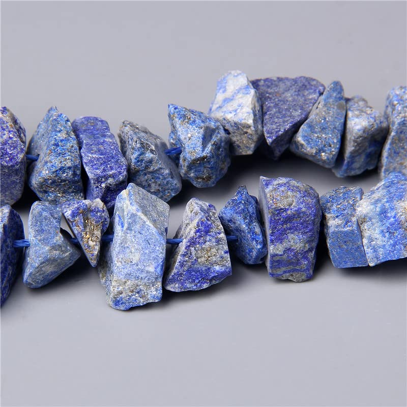 10-13mm Natural Irregular Freeform Raw Lapis Lazuli Stone Nugget Beads Reiki Crystal Healing Minerals Quartz Bead DIY Jewelry Making - color: Lapis Lazuli