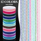 12 Rolls 120 Feet 4 mm Jewelry Making Chains Necklace Chains Jewelry Making Supplies Jewelry Chain Link Cable Chain Roll with 120 Lobster Clasps 50 Jump Rings for DIY Earring Bracelet, 12 Colors
