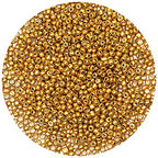 Bala&Fillic Golden Color 4mm Seed Beads About 1200pcs/100Grams in Bag, 6/0 Glass Craft Beads for Making Bracelet and Necklace (Golden) - color: Golden -4mm