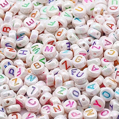 ToBeIT 1000pcs Letter Beads Color Alphabet Beads Round Beads for DIY Bracelet Necklace Jewelry Making Supplies(abs 4x7mm) - color: color-ABS