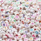 ToBeIT 1000pcs Letter Beads Color Alphabet Beads Round Beads for DIY Bracelet Necklace Jewelry Making Supplies(abs 4x7mm) - color: color-ABS
