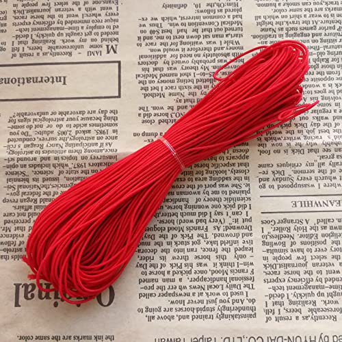 Amaney 0.8mm Red Elastic Cord Beading Threads Stretch String Fabric Crafting Cords for Christmas Valentine's Day Jewelry Making 20m - size: 0.8mm, style: Red