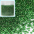 Bala&Fillic 12/0 Glass Silver Lined Seed Beads 2mm Green Color Seed Beads About 10000pcs/110g in Box (Green B -Size 2mm) - color: Dark Green, size: 2mm