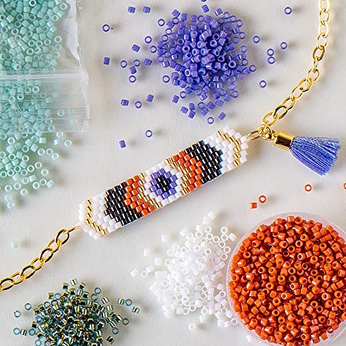 Miyuki Delica Seed Beads Bundle: Size 11/0, Blue Opaque Palette Collection DB1137, DB1138, DB1497-3 Tubes of 7.2 Grams ea