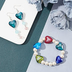 arricraft 20 Pcs 20mm Valentine's Day Heart Beads, Handmade Lampwork Glass Beads for Jewelry Making, Mixed Color