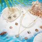 BENECREAT Abalone Shell Charms, Paua Shell Pendant Shell Charms for Jewelry Making - color: 4 Style