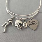 Youdiyla 60PCS Football Theme Charms Collection - Mixed Antique Silver Rugby Player Helmet Metal Alloy Pendants for Jewelry Making DIY Findings (M131) - color: Football Theme Charms
