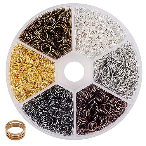 BEADNOVA 6mm Jump Rings for Keychains Assorted Colors Open Jump Rings for Jewelry Making (900Pcs) - color: 6mm, 900pcs