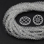 415pcs Rondelle Crystal Glass Beads 2mm 4mm 6mm 8mm Mixed Sizes, Faceted Briolette Spacer Czech Seed Loose Beads for DIY Jewelry Making (Transparent) - color: Transparent