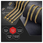 Monily Stainless Steel Mens Cuban Link Chain Silver 18K Gold Chain for Men Hip Hop Mens Jewelry - color: c. 8mm width-gold-plated, size: 36 Inches