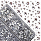 4000pcs Mixed Size Hot Fix Round Crystals Gems Glass Stones Hotfix Flat Back Rhinestones (Clear Crystal) - color: Clear Crystal, size: 4000 Count (Pack of 1)