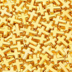 300pcs Cross Beads 12 * 16mm Golden Cross Beads Crosses Spacer Bead Bulk for DIY Crafting Necklace Bracelet Jewelry Making Keychain (Golden) - color: golden