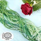 Jmassyang Briolette Rondelle Faceted AB Crystal Glass Beads for Jewelry Making Bracelets Necklaces Earrings (Green Mixed, 4mm) - color: Green Mixed, size: 4mm