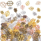 stino 100g Metal Pendant Charms for Jewelry Making, Bulk Silver & Gold Plated Charms for Braclet Necklace Crafts, Animal Plant Flower Pet and so on - color: Clovers Bronze & Gold