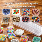 Bead Organizer Box, 13 Pcs Compartments Clear Plastic Storage Containers Set for Bracelet Making DIY, Jewelry, Small Parts - size: 13 Compartments