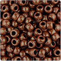 BeadTin Chocolate Opaque 9mm Barrel Plastic Pony Beads (500pcs)