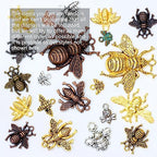 stino 100g Metal Pendant Charms for Jewelry Making, Bulk Silver & Gold Plated Charms for Braclet Necklace Crafts, Animal Plant Flower Pet and so on - color: Bee Silver & Gold