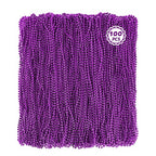 Huskein 100 PCS Purple Beads Necklaces, Mardi Gras Beads, 33" Round Beaded Bulk Parade Accessories Set, Beads For Carniaval Festive Celebrations Party - color: Purple