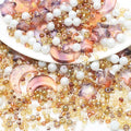 Mixed Star Moon Crystal Glass Beads Seedbeads Loose Round Pearl Beads for Jewelry Making Craft Bracelets Necklaces Earrings DIY Crafts Projects Brown Glass Spacer Bead Kits for Crafts - color: Brwon