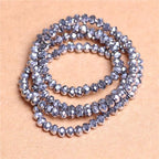 415pcs Rondelle Crystal Glass Beads 2mm 4mm 6mm 8mm Mixed Sizes, Faceted Briolette Spacer Czech Seed Loose Beads for DIY Jewelry Making (Silvery) - color: Silvery