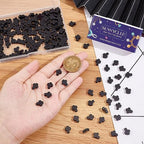SUNNYCLUE 1 Box 200Pcs Cross Beads Small Black Synthetic Turquoise Stone Easter Holiday Mini Tiny Cross Charms Crucifix Charm Pocket Crucifix in Bulk Loose Spacer Beads for Jewelry Making Kits - color: 200Pcs 8x10mm Tiny Black Cross Beads
