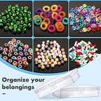 Jetec 6 Pieces Mini Plastic Clear Beads Storage Containers Box for Collecting Small Items, Beads, Jewelry, Business Cards, Game Pieces, Crafts (5.2 x 3 x 1.2 Inch) - size: 5.2 x 3 x 1.2 Inch