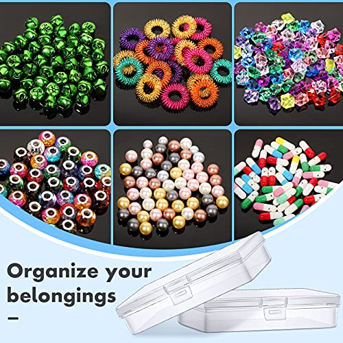 Jetec 6 Pieces Mini Plastic Clear Beads Storage Containers Box for Collecting Small Items, Beads, Jewelry, Business Cards, Game Pieces, Crafts (5.2 x 3 x 1.2 Inch) - size: 5.2 x 3 x 1.2 Inch