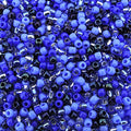 Toho Japanese Seed Beads Round Rocaille Size 11/0, 28 Grams, 6 Inch Tube, Blue Medley Mix