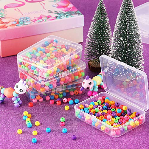 SATINIOR 12 Pack Clear Plastic Beads Storage Containers Box with Hinged Lid for Beads and More (4.45 x 3.3 x 1.18 Inch) - size: 4.45 X 3.3 X 1.18 Inch