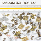 stino 100g Metal Pendant Charms for Jewelry Making, Bulk Silver & Gold Plated Charms for Braclet Necklace Crafts, Animal Plant Flower Pet and so on - color: Rabbit Silver & Bronze