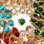 Crystal Zirconia Gold Plated Brass Charms for Jewelry Making Bracelet Necklace Earring Pendant Craft Supplies DIY Accessories - color: HeartA-Green-5Pcs