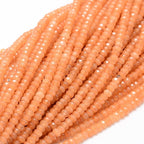 115pcs/strand Dyed Natural Jade Rondelle Beads, 4x2mm Faceted Crystal Stone Smooth Loose Spacer Beads for Jewelry Making Bracelets Earrings DIY Beading Craft Supplies, Dark Orange - color: Dark Orange